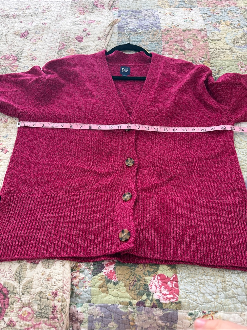 GAP Women's Raspberry Button Cardigan Sweater - Picture 8 of 10
